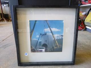 Crane Lift Photo, C/w Box Frame and Mat, 20.5" x 20.5"