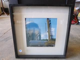 Grove Crane Lift Photo, C/w Box Frame and Mat,  20.5" x 20.5"