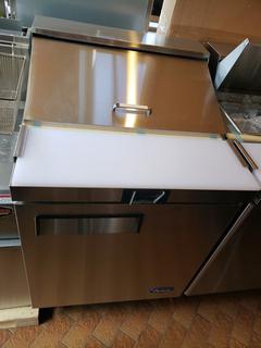 Model MSF8301CAH1 698mm X 762mm X 1109mm Single Door Salad Table Refrigerator *Note: Item Cannot Be Picked Up Until Tuesday September 22*