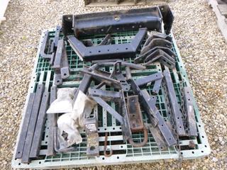 Qty Of Assorted Fifth Wheel Parts, Camper Tie Downs, Brackets And 1 1/4in 1 5/8in Hitches