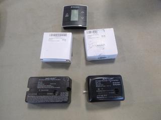 Qty Of (3) Digital Thermostats And (2) C02 Detectors