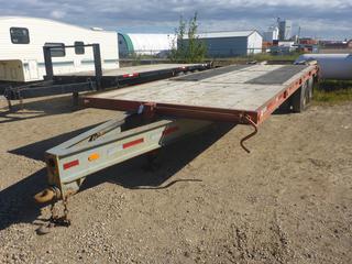 8'5" X 27ft T/A Dual Equipment Trailer C/w Air Brakes, Pintle Hitch, 22ft Deck, 5ft Tails w/ Flip Up Ramps. SN 1006-01-93