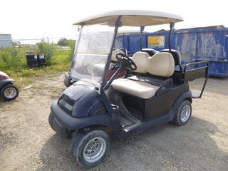Club Car Electric Golf Cart. SN:PH0939057421 *NOTE: Working Condition Unknown, Replacement Battery required, Forward/Reverse Pedal Springs Required*