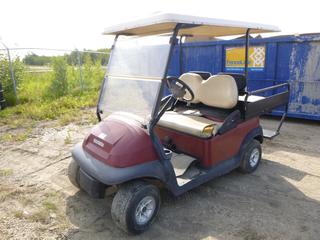 Club Car Electric Golf Cart SN:PQ0532534300 *NOTE: Working Condition Unknown, Replacement Battery Required, Forward/Reverse Pedal Springs Required*