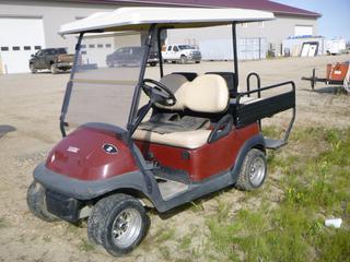 Club Car Electric Golf Cart. SN:PQ0532534215. *NOTE: Working Condition Unknown, Replacement Battery Required, Forward/Reverse Pedal Springs Required*