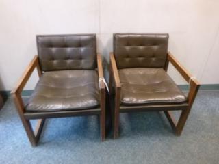 Qty Of (2) Leather Office Chairs