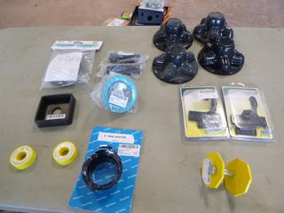 Qty Of (4) Hub Covers, 4in Basket Strainer And Water Valve Replacement Package, (2) Screen Door Latches, 3in Hose Adaptors And (2) Slide Rollers