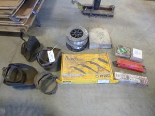 Qty Of Welding Helmets, Welding Rods And MIG Wire