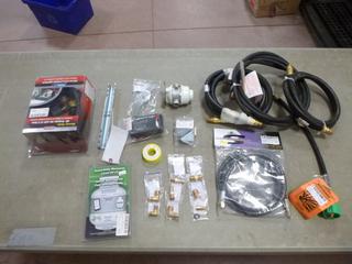 Qty Of Assorted Propane Related Parts Includes: LPG Double Tank Sensors, Propane Tee w/ 12ft Hose, Regulators, Tank Monitor, Hoses And Various Parts