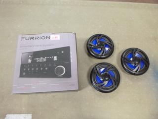 Furrion DV3100 2-Zone 160W Entertainment System C/w (3) Elite Entertainment 5 1/4in 35W Marine Speakers