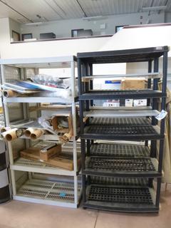 Qty Of (4) 6ft X 3ft X 18in 5-Tier Plastic Shelving Units *Note: Contents Not Included*