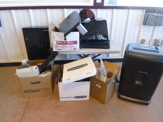 Qty Of Electronics, Paper Shredder, Remote Controls And Misc Supplies