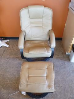 Reclining Swivel Chair C/w Stool