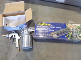 Mastercraft Siphon Feed Spray Gun And Yard Works Oscillating Sprinkler