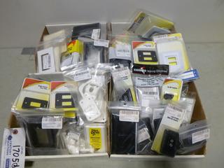 Qty Of Assorted Trailer Face Plates, Door Holders, Switches, Electrical Receptacles, Waterproof Covers And Awning Switches