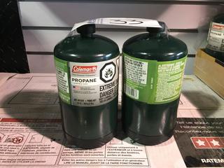 (2) Coleman 1lb Propane Bottles.