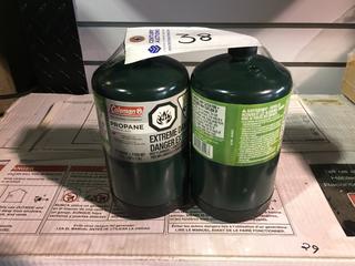 (2) Coleman 1lb Propane Bottles.