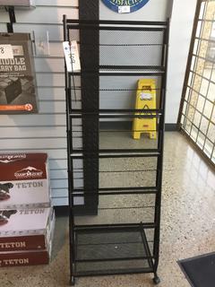 Metal Magazine Rack, 52"H x 19"W.