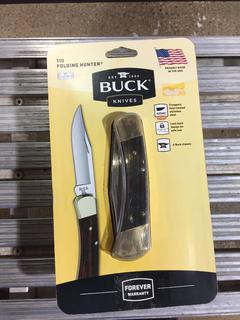 Buck 110 Folding Hunter Knife/Sheath.