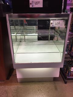 Wood/Glass Display Case, 38"H x 24"W x 22"D.