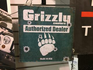 Grizzly Metal Sign, 11-1/2" x 11-1/2".