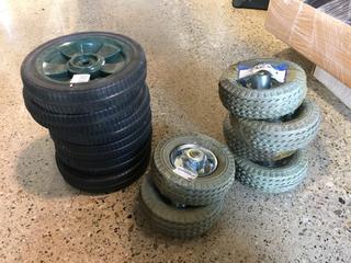 (6) Plastic Wheels & (6) Rubber Wheels.