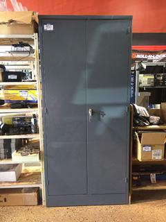 Metal Locking Storage Cabinet, 79"H x 36"W x 18"D.