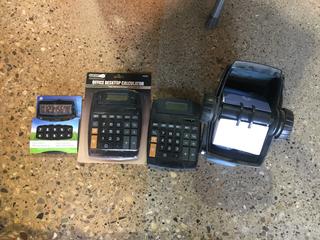 (3) Calculators & (1) Rolodex.