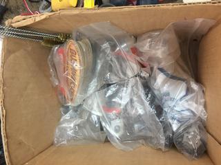 Box of Assorted Rubber Insulated Clamps, Nylon Cable Clamps.