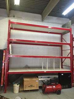 Metal Racking, 139"H x 42"D x 151"W. Note:  Buyer Responsible For Dismantling, Lifting & Loading. Items Must Be Removed by August 28, 2020, 4:00 PM.  Items Left Onsite After August 28, 2020 Will Be Considered Abandoned.