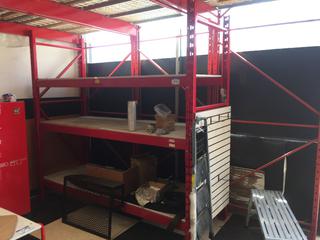 Metal Racking, 96"H x 36"D x 103"W. Note:  Buyer Responsible For Dismantling, Lifting & Loading. Items Must Be Removed by August 28, 2020, 4:00 PM.  Items Left Onsite After August 28, 2020 Will Be Considered Abandoned.