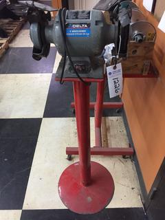 Delta 23-681 1/4hp 6" Bench Grinder On Metal Stand.