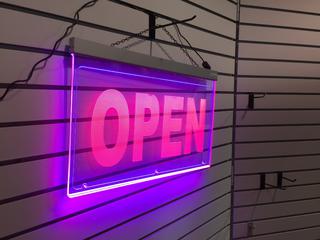 Light Up "Open" Store Sign, 23" x 14".