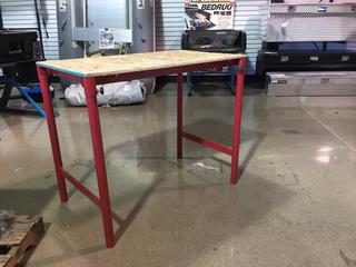 metal and wood work bench