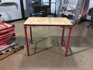 metal and wood work bench