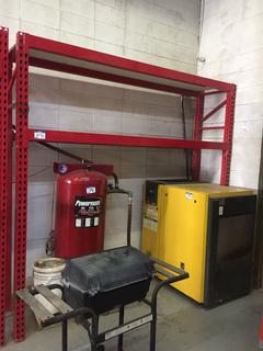 Metal Racking, 96"H x 23"D x 102"W. Note:  Buyer Responsible For Dismantling, Lifting & Loading. Items Must Be Removed by August 28, 2020, 4:00 PM.  Items Left Onsite After August 28, 2020 Will Be Considered Abandoned.