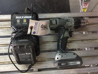 Maximum 20V Drill With Charger & (2) Batteries.