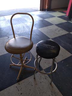 (1) Bar Stool & (1) Swivel Stool.