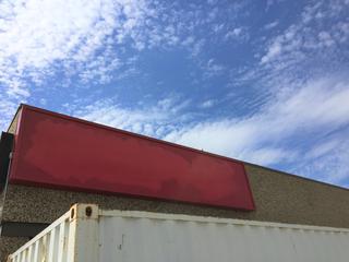 Fluorescent Sign, Approximately 4-1/2' x 19'. Note: Buyer Responsible For Mismantling, Lifting & Loading. Items Must Be Removed by August 28, 2020, 4:00PM.  Items Left Onsite After August 28, 2020 Will Be Considered Abandoned.