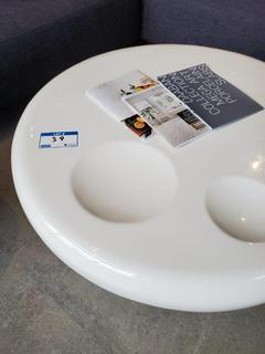 42" White Circular Coffe Table