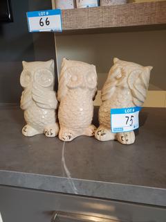 Lot 3 Ceramic Owls