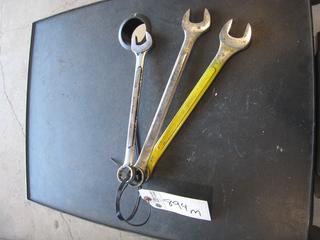 (3) Miscellaneous SAE Combo Wrenches. 7/8-1.