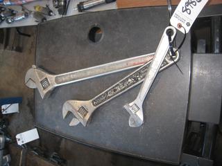 (3) Adjustable Wrenches. 12", 18", 24".