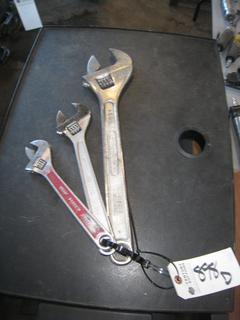 (3) Adjustable Wrenches. 10", 12", 18".