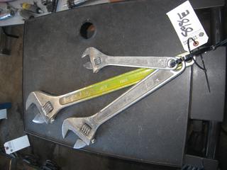 (3) Adjustable Wrenches. 12", 18", 24".