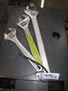 (3) Adjustable Wrenches. 15", 18", 24".