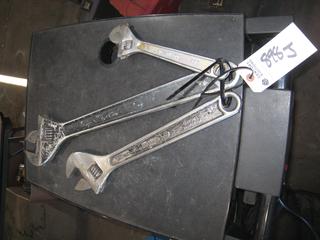 (3) Adjustable Wrenches. 12", 18", 24".