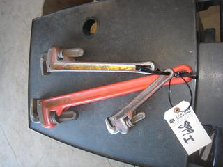 (3) Ridgid Pipe Wrenches. 10", 18", 24".