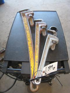 (3) Ridgid Pipe Wrenches. 18", 24", 36".