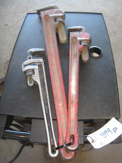 (3) Pipe Wrenches. 18", 24", 36".